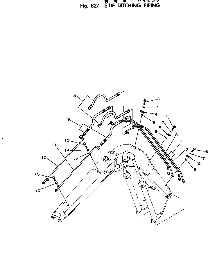 Схема запчастей Komatsu PW100-1 -  DITCHING ТРУБЫ ОПЦИОННЫЕ КОМПОНЕНТЫ