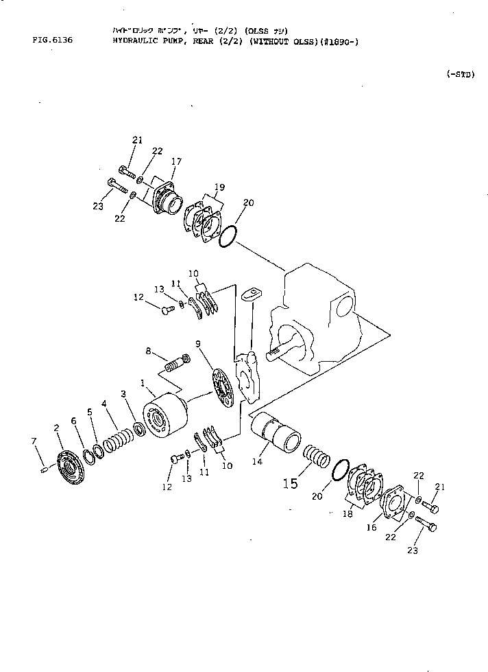 Схема запчастей Komatsu PW100-3 - ГИДР. НАСОС.¤ ЗАДН. (/) (БЕЗ OLSS)(№89-) УПРАВЛ-Е РАБОЧИМ ОБОРУДОВАНИЕМ
