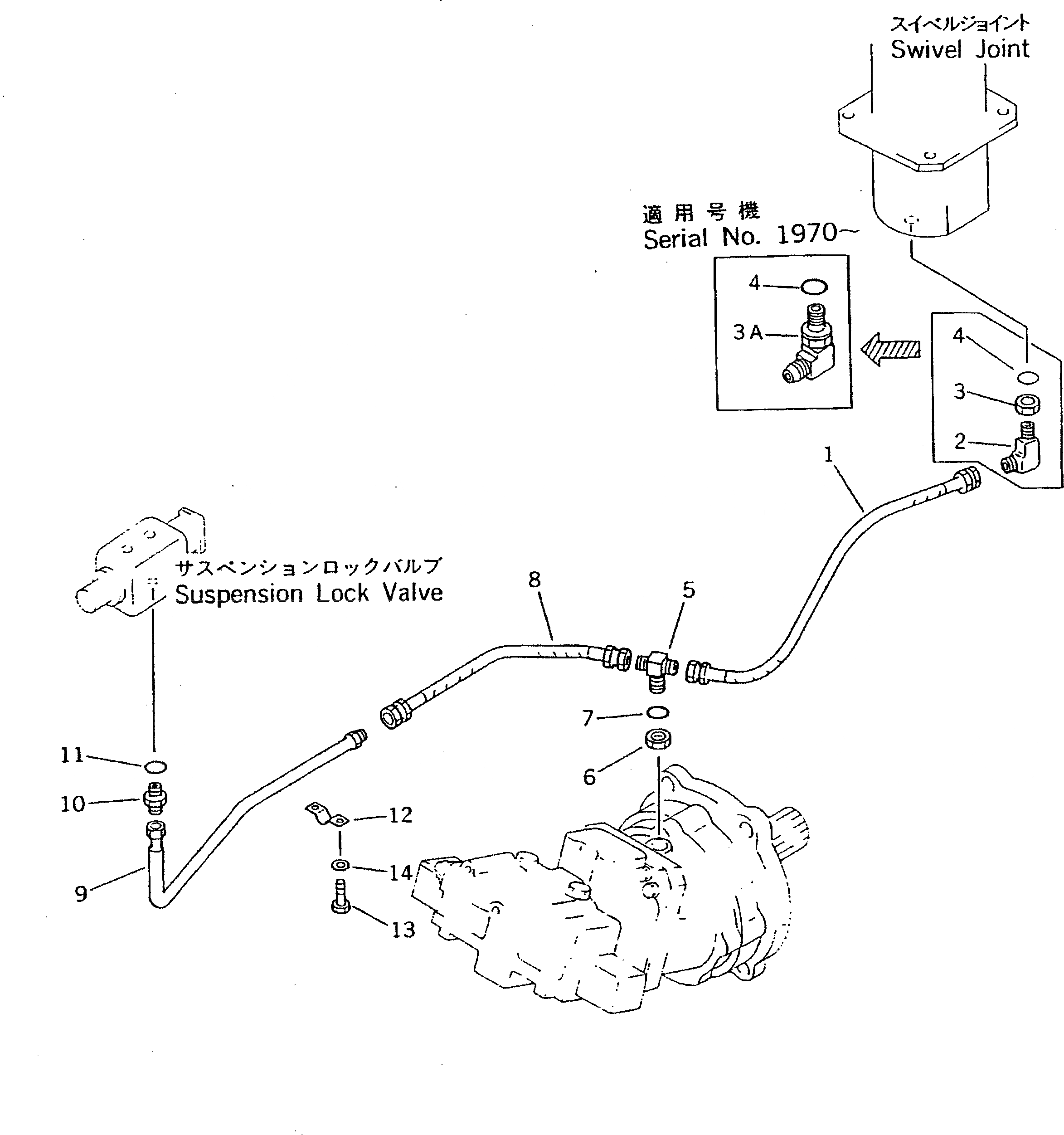Схема запчастей Komatsu PW100N-3 - ГИДРОЛИНИЯ (ДРЕНАЖН.)(№-) ШАССИ¤ ТРАНСМИССИЯ¤ МОСТ¤ КОЛЕСА И ВОЗД. СИСТЕМА