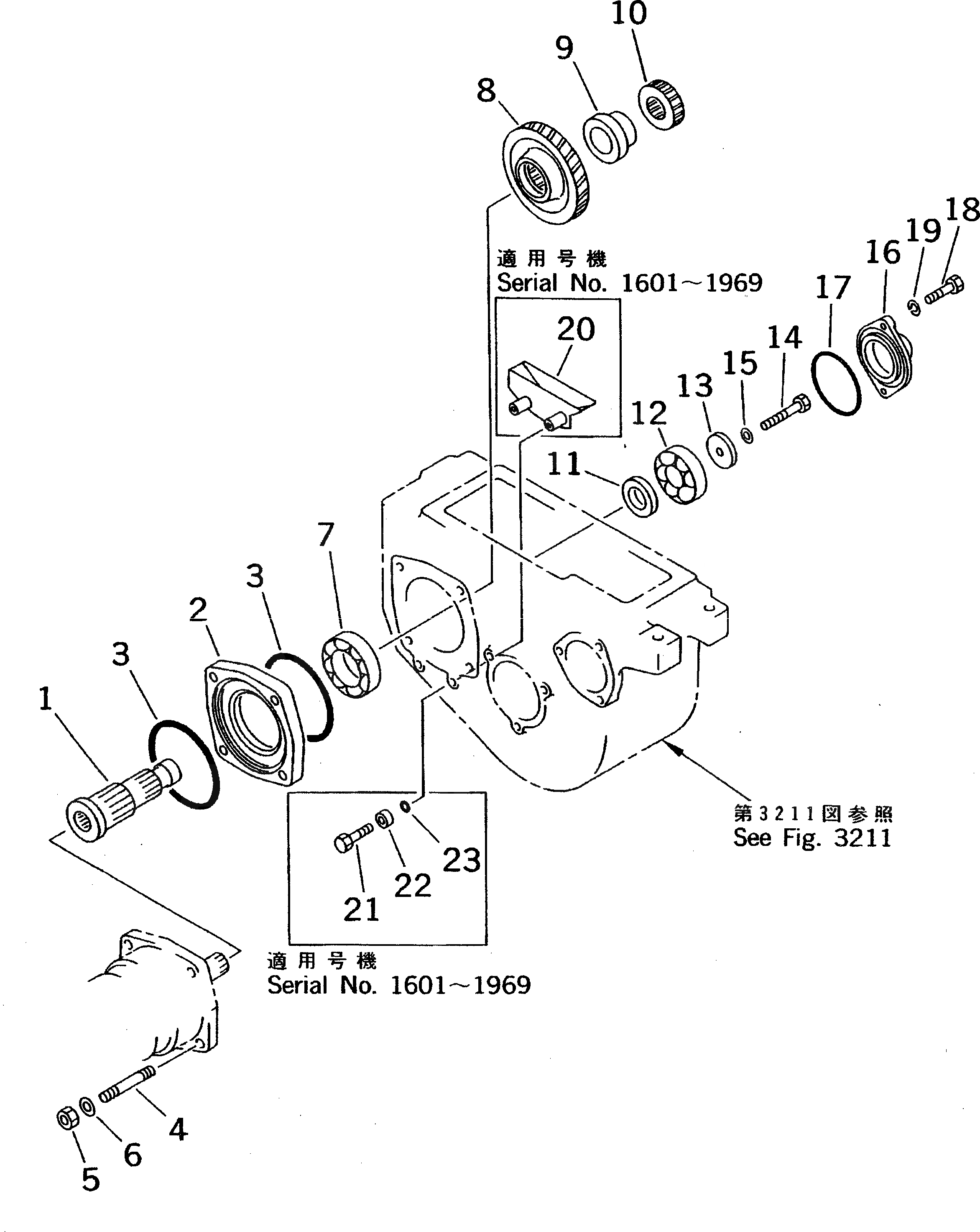 Схема запчастей Komatsu PW100N-3 - ТРАНСМИССИЯ (/) ШАССИ¤ ТРАНСМИССИЯ¤ МОСТ¤ КОЛЕСА И ВОЗД. СИСТЕМА