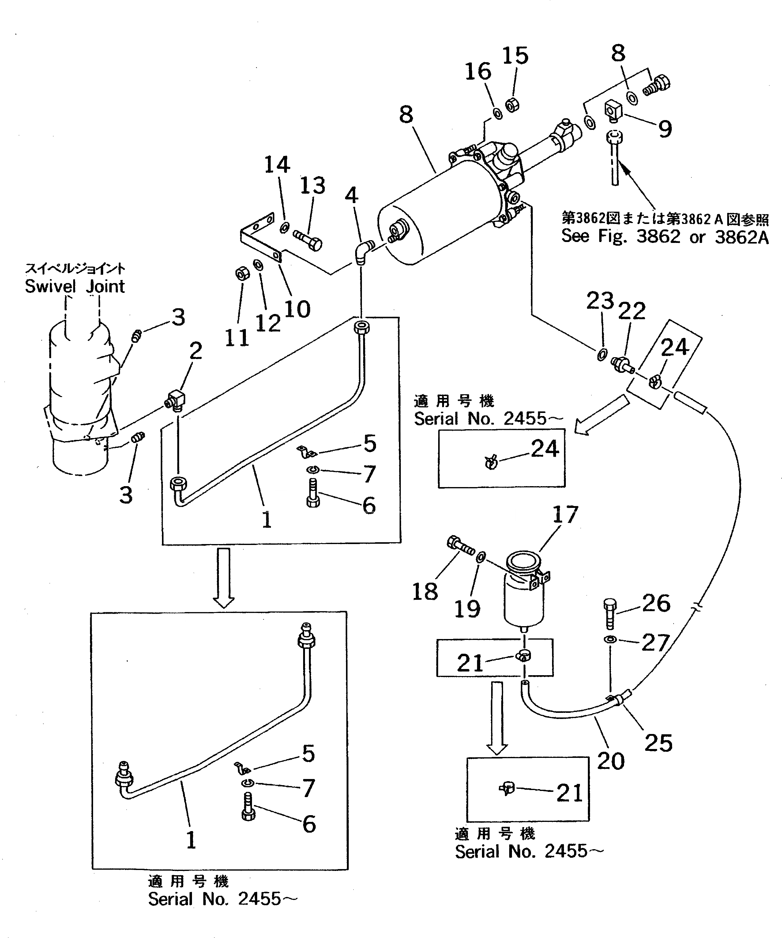 Схема запчастей Komatsu PW100N-3 - НИЖН. ВОЗДУХОВОД (ПОВОРОТНОЕ СОЕДИНЕНИЕ - ВОЗД. МАЧТАER) ШАССИ¤ ТРАНСМИССИЯ¤ МОСТ¤ КОЛЕСА И ВОЗД. СИСТЕМА