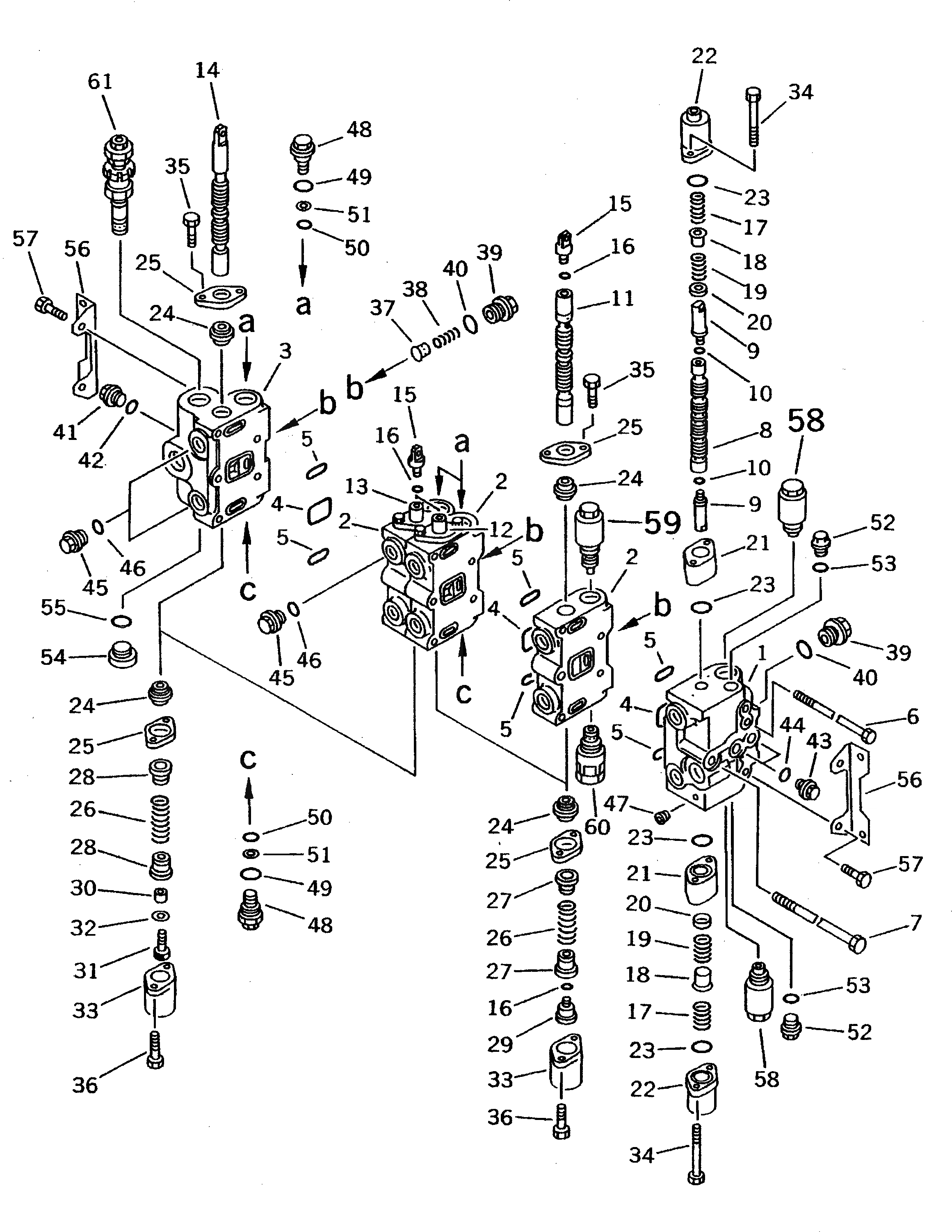 Схема запчастей Komatsu PW100N-3 - УПРАВЛЯЮЩ. КЛАПАН¤ ЛЕВ. (/) (ДЛЯ ОПОР И ОТВАЛ) УПРАВЛ-Е РАБОЧИМ ОБОРУДОВАНИЕМ