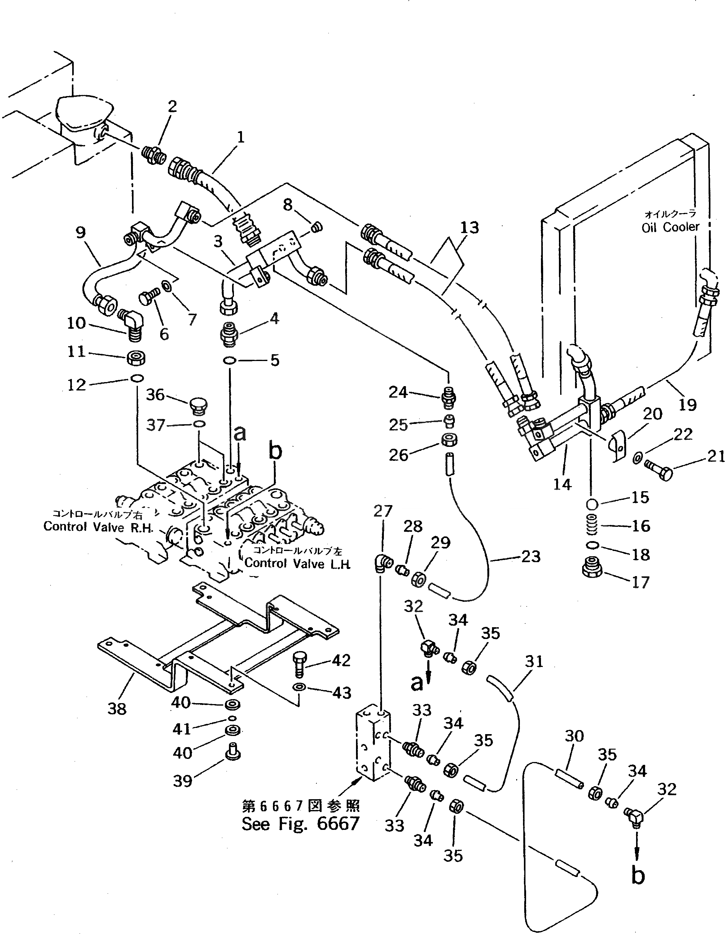Схема запчастей Komatsu PW100N-3 - ГИДРОЛИНИЯ (CONFLUENT НАВЕСН. ОБОРУД КОНТУР)(№-8) УПРАВЛ-Е РАБОЧИМ ОБОРУДОВАНИЕМ