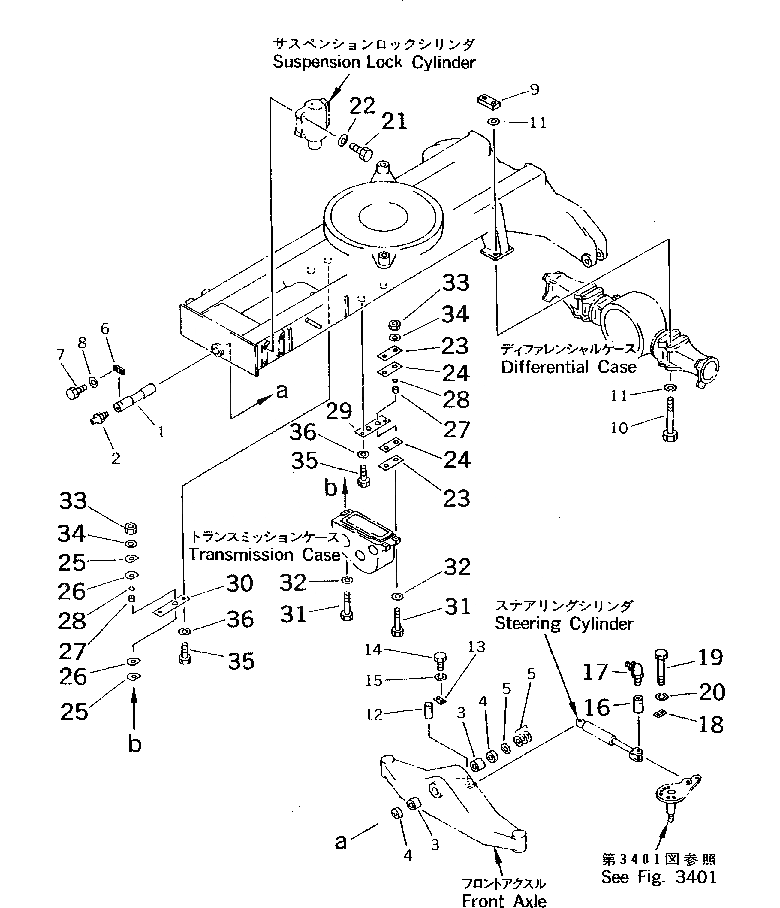 Схема запчастей Komatsu PW100NS-3 - ШАССИ (/)(№97-) ШАССИ¤ ТРАНСМИССИЯ¤ МОСТ¤ КОЛЕСА И ВОЗД. СИСТЕМА