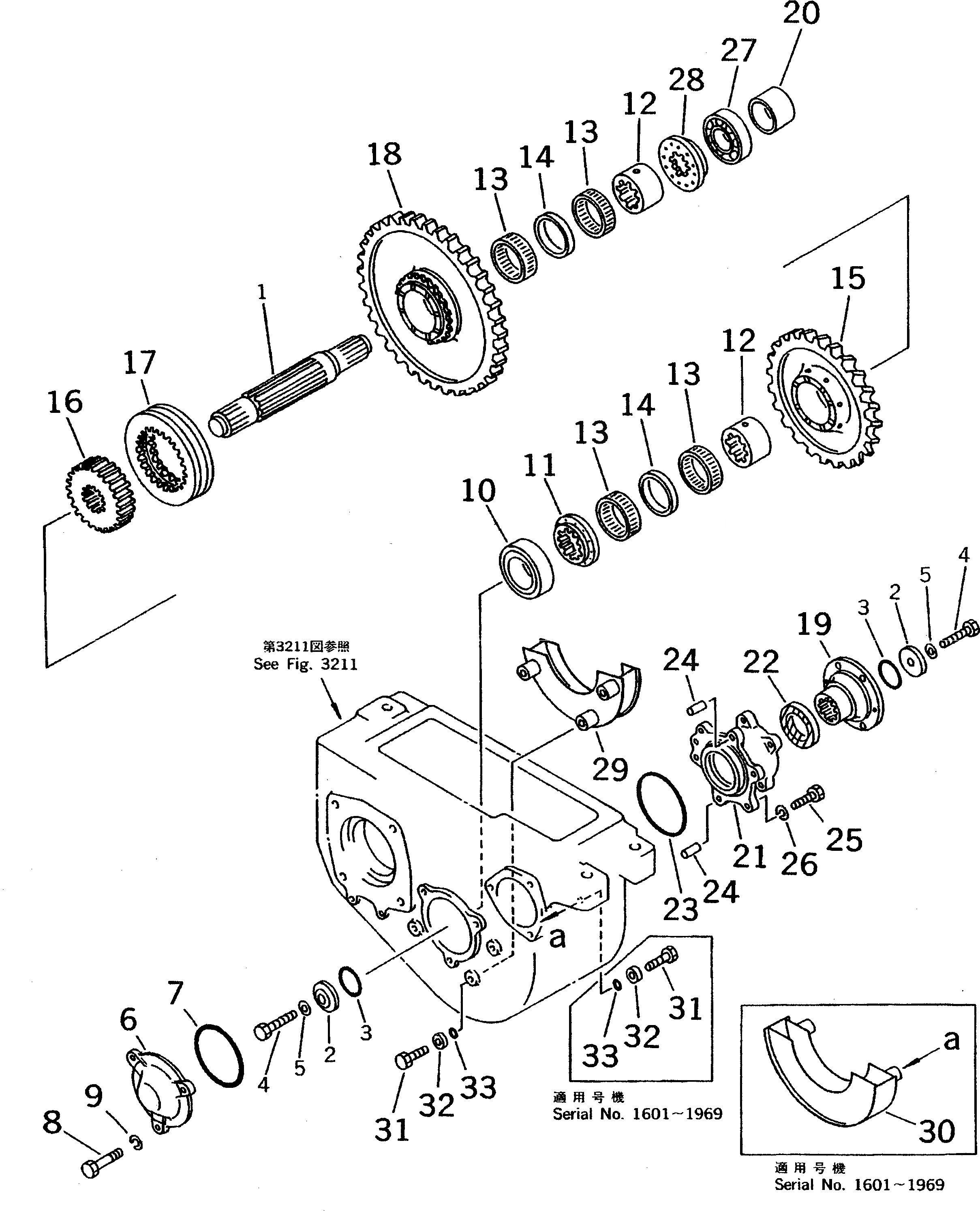 Схема запчастей Komatsu PW100NS-3 - ТРАНСМИССИЯ (/) ШАССИ¤ ТРАНСМИССИЯ¤ МОСТ¤ КОЛЕСА И ВОЗД. СИСТЕМА