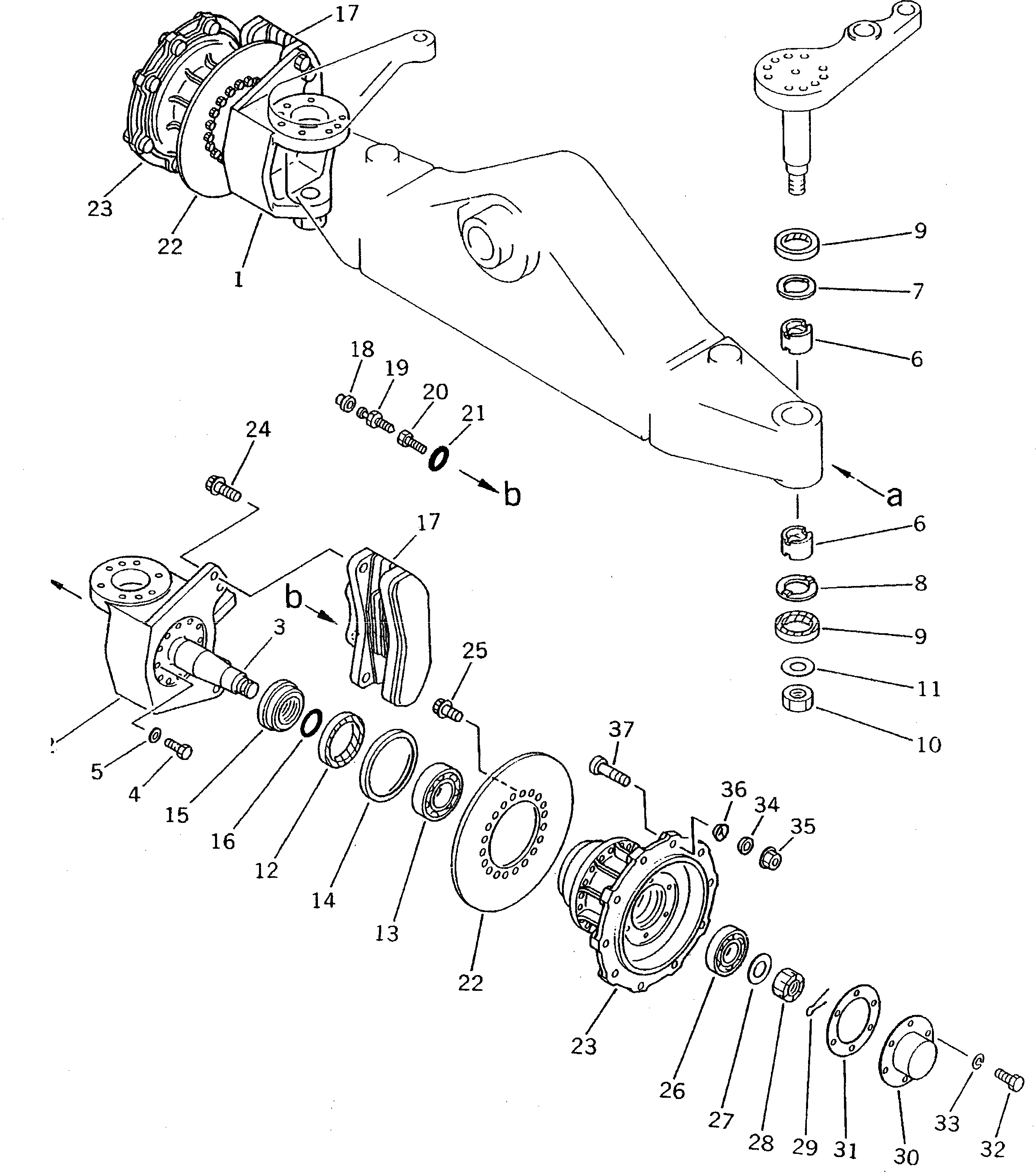 Схема запчастей Komatsu PW100NS-3 - ПЕРЕДНИЙ МОСТ (/) ШАССИ¤ ТРАНСМИССИЯ¤ МОСТ¤ КОЛЕСА И ВОЗД. СИСТЕМА
