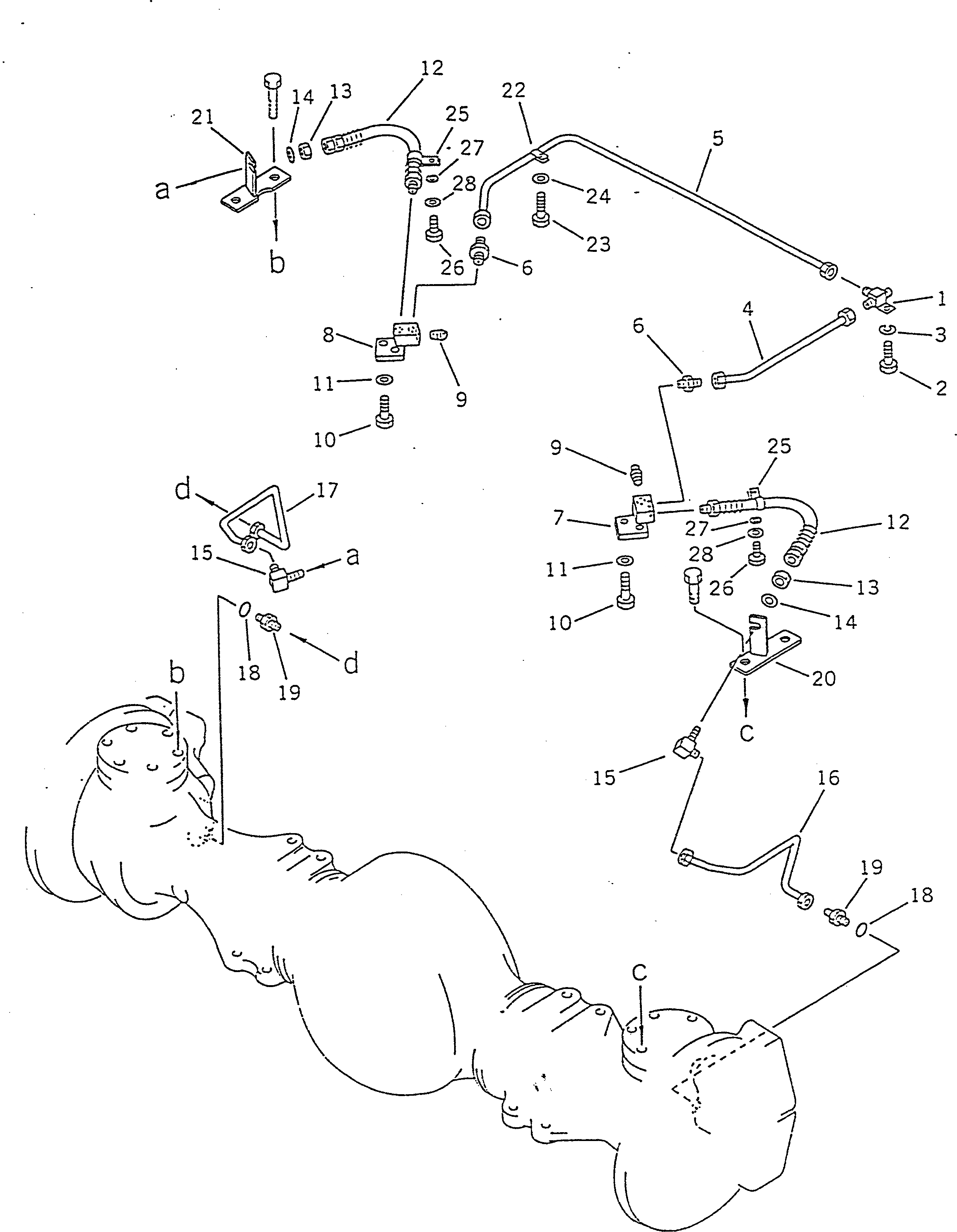 Схема запчастей Komatsu PW100NS-3 - НИЖН. ВОЗДУХОВОД (ЛЕВ. - ПРАВ. CALIPER)(№-8) ШАССИ¤ ТРАНСМИССИЯ¤ МОСТ¤ КОЛЕСА И ВОЗД. СИСТЕМА