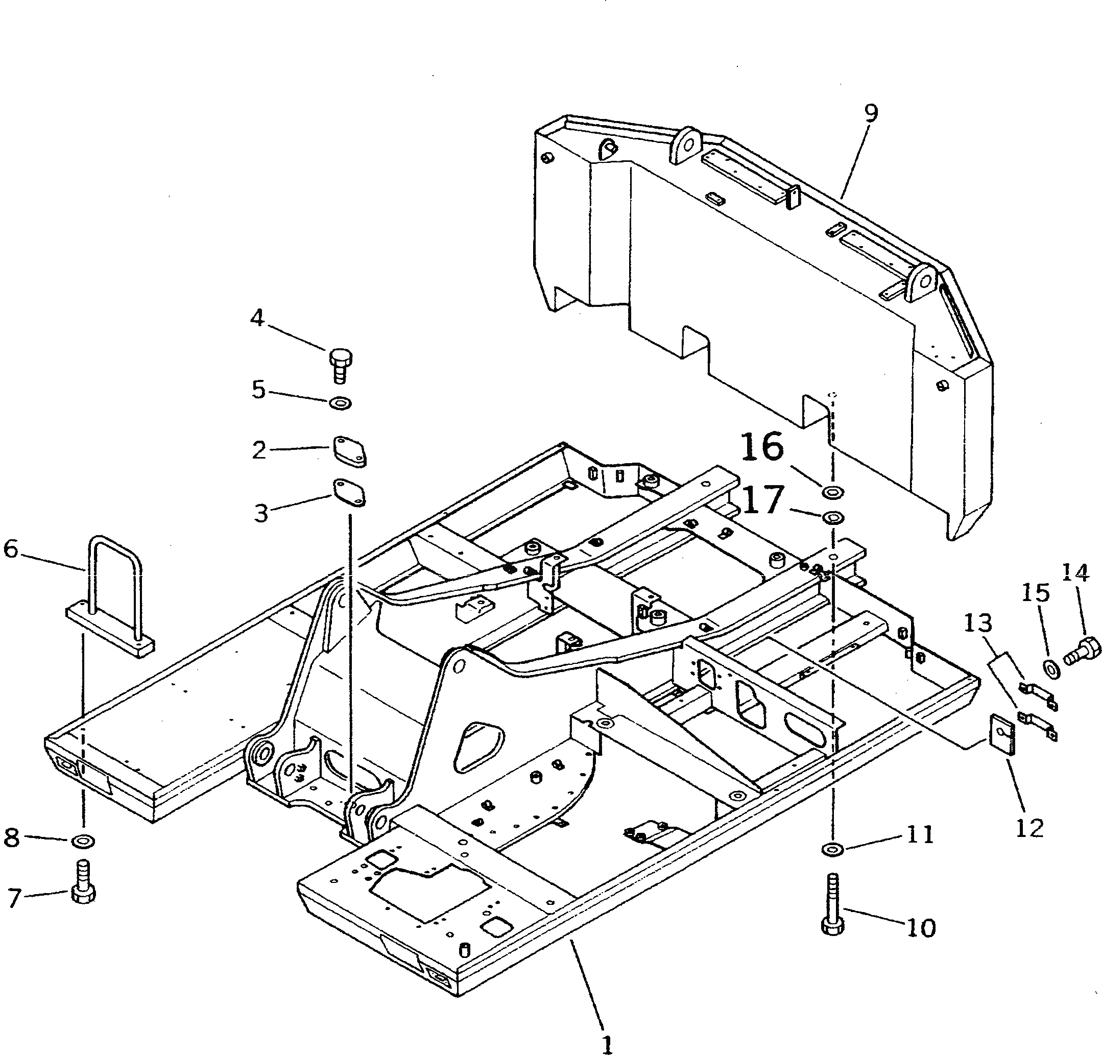 Схема запчастей Komatsu PW100NS-3 - ОСНОВНАЯ РАМА(№8-) СИСТЕМА УПРАВЛЕНИЯ И ОСНОВНАЯ РАМА