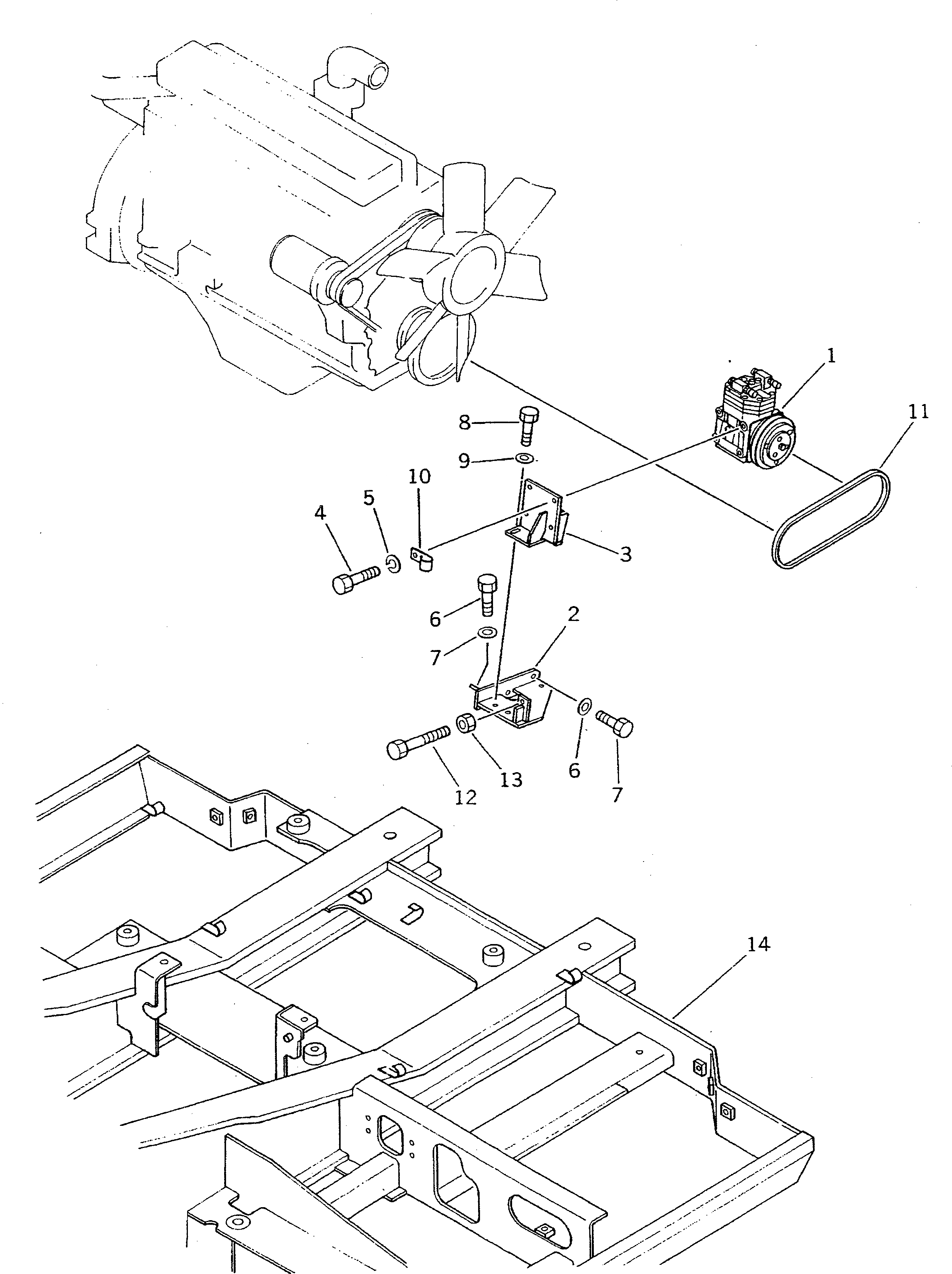Схема запчастей Komatsu PW100NS-3 - CAR ОХЛАДИТЕЛЬ КОМПОНЕНТЫ(№-8) ЧАСТИ КОРПУСА