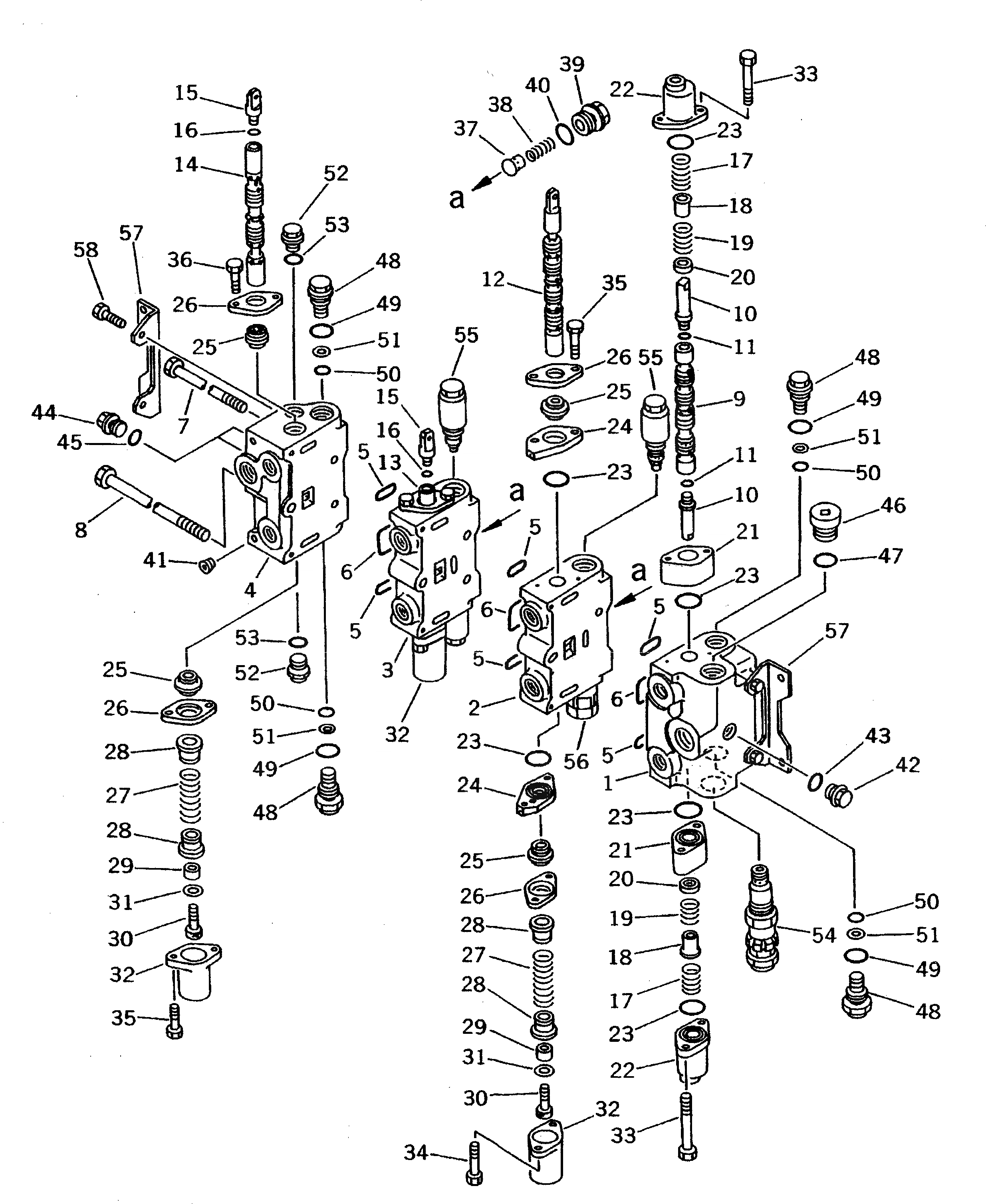 Схема запчастей Komatsu PW100S-3B - УПРАВЛЯЮЩ. КЛАПАН¤ ПРАВ. (/)(№9-) УПРАВЛ-Е РАБОЧИМ ОБОРУДОВАНИЕМ
