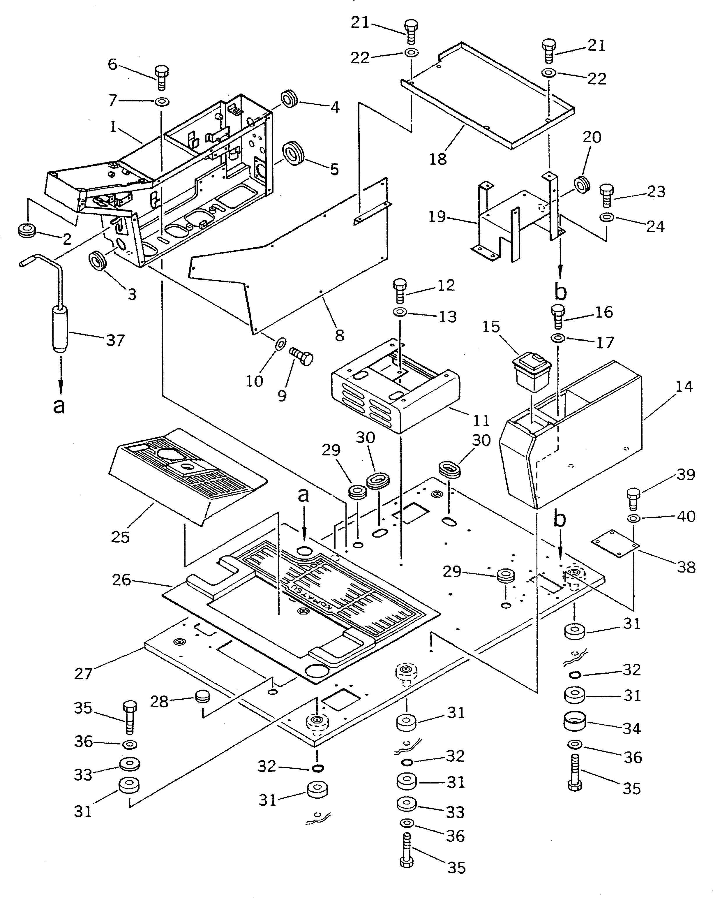 Схема запчастей Komatsu PW100S-3 - КАБИНА¤ ОСНОВН. КОНСТРУКЦИЯ(№-8) ЧАСТИ КОРПУСА