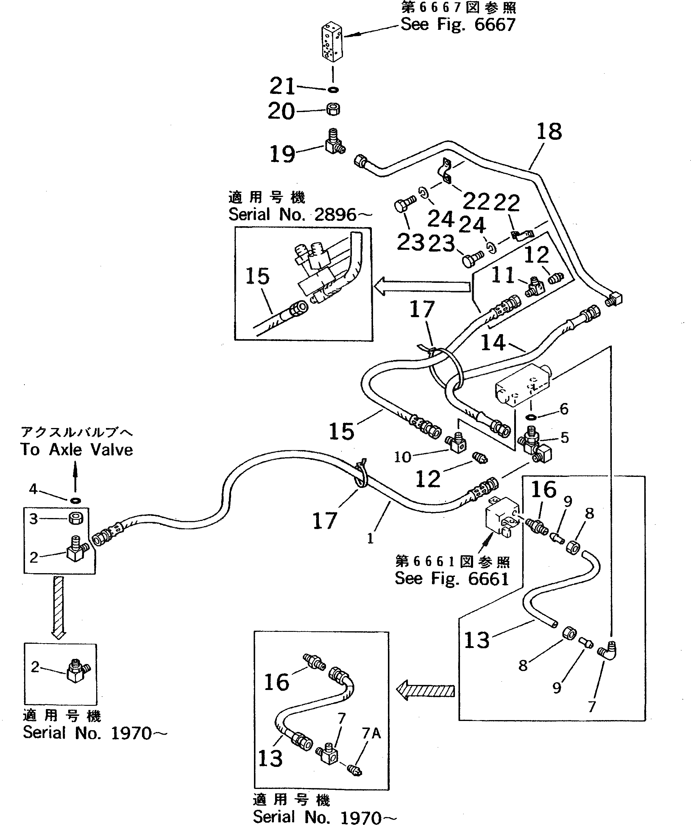 Схема запчастей Komatsu PW100S-3 - ГИДРОЛИНИЯ (ДЛЯ ХОДА) (ПЕДАЛЬ TO/FROM СЕРВОКЛАПАН)    (С OLSS)(№-) УПРАВЛ-Е РАБОЧИМ ОБОРУДОВАНИЕМ