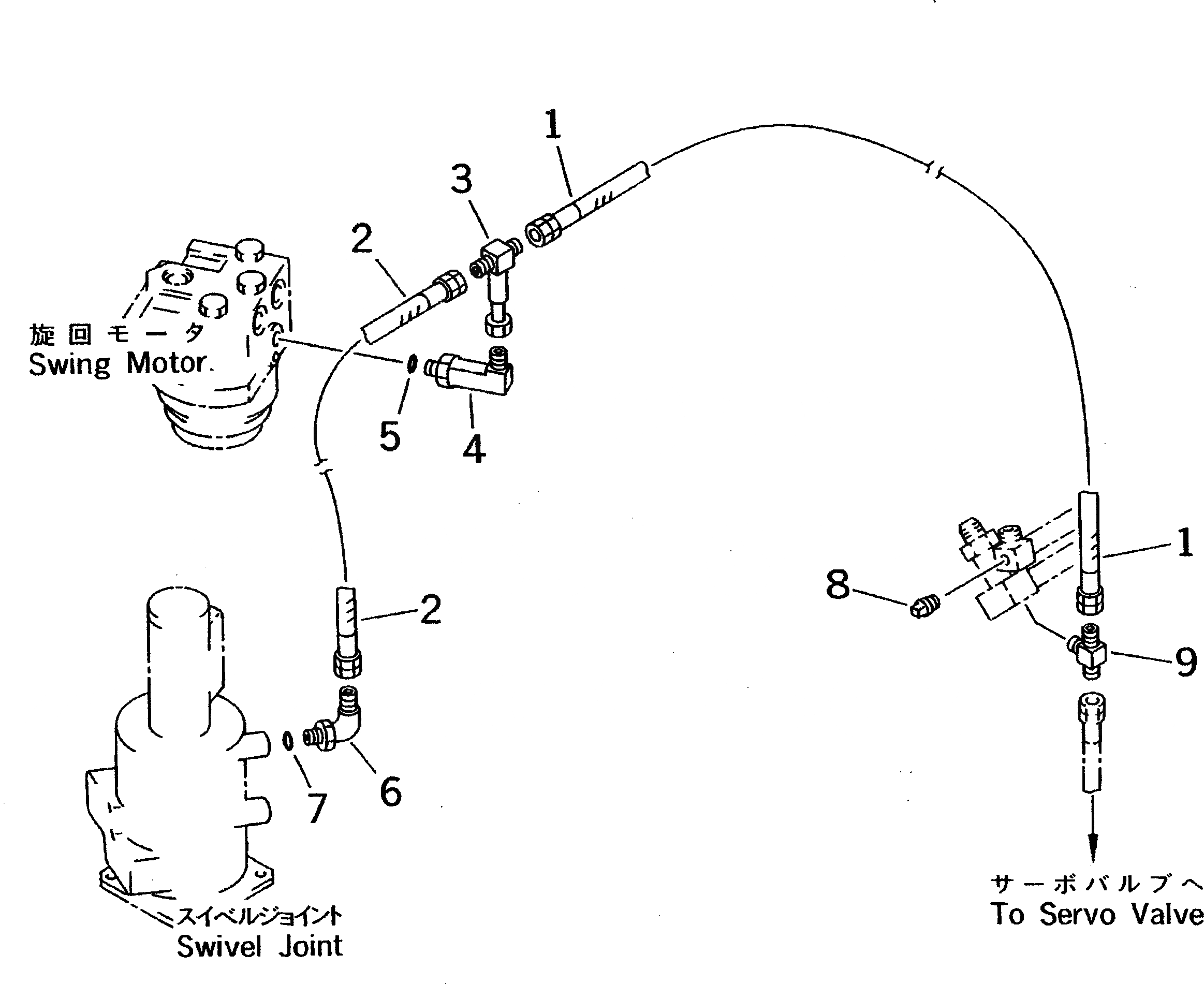 Схема запчастей Komatsu PW100S-3 - ГИДРОЛИНИЯ (ВОЗВРАТ.) (ДЛЯ ОПОР ЛЕВ.¤ ПРАВ. INDEPENDENT MOVEMENT)(№-89) УПРАВЛ-Е РАБОЧИМ ОБОРУДОВАНИЕМ
