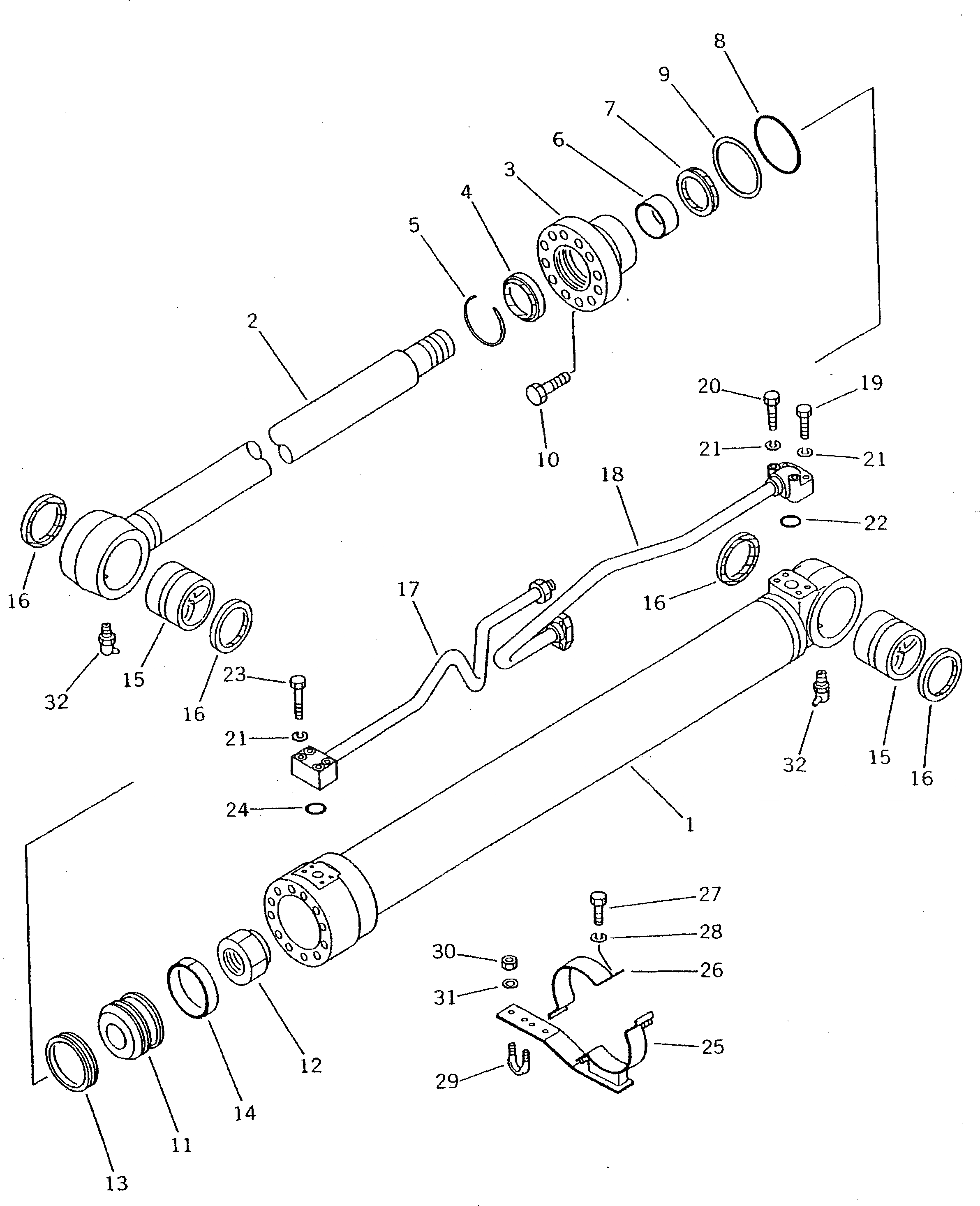 Схема запчастей Komatsu PW100S-3 - ЦИЛИНДР СТРЕЛЫ(№-) РАБОЧЕЕ ОБОРУДОВАНИЕ
