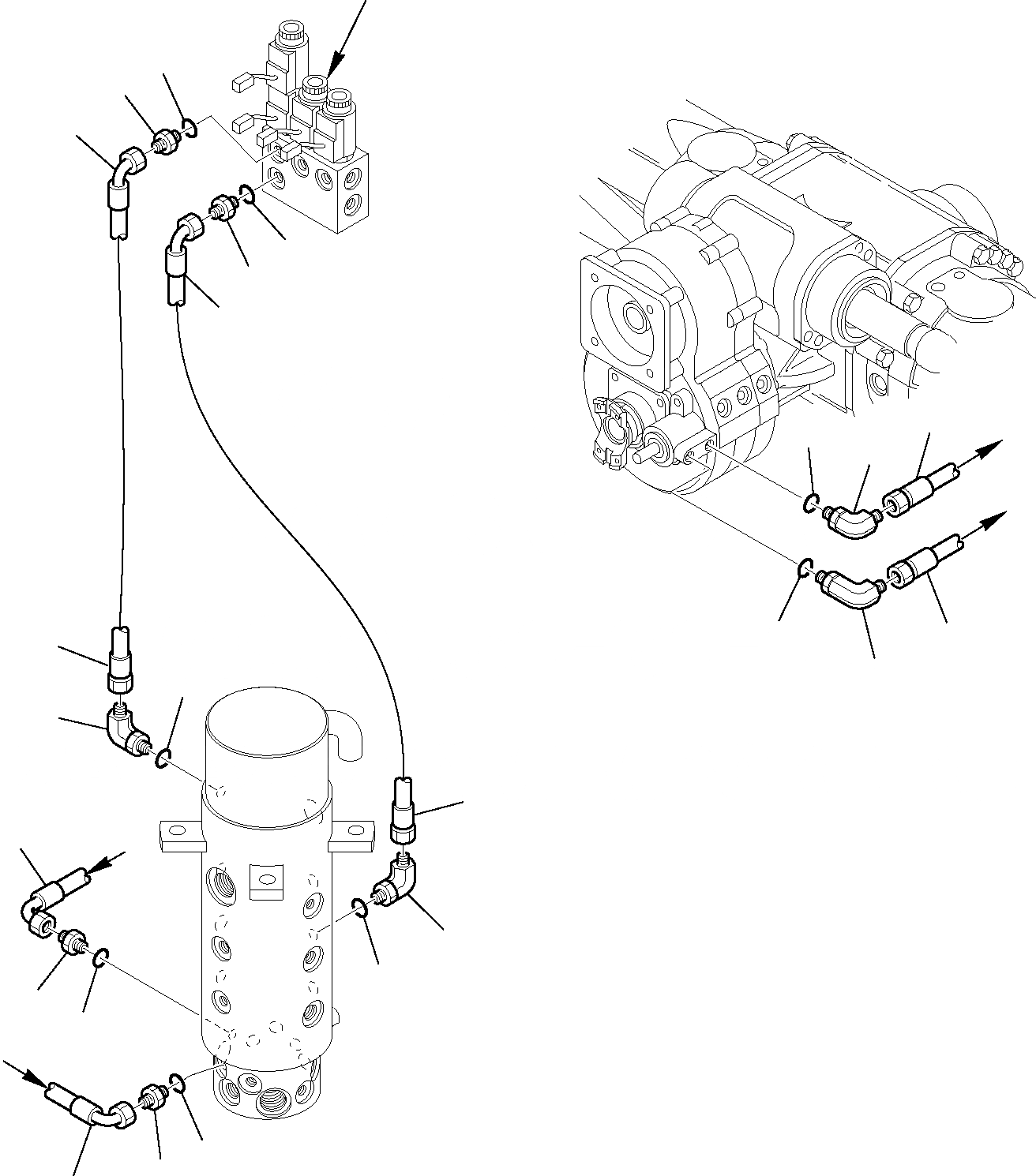 Схема запчастей Komatsu PW110R-1 - ГИДРОЛИНИЯ (ЛИНИЯ ТРАНСМИССИИ) ХОДОВАЯ
