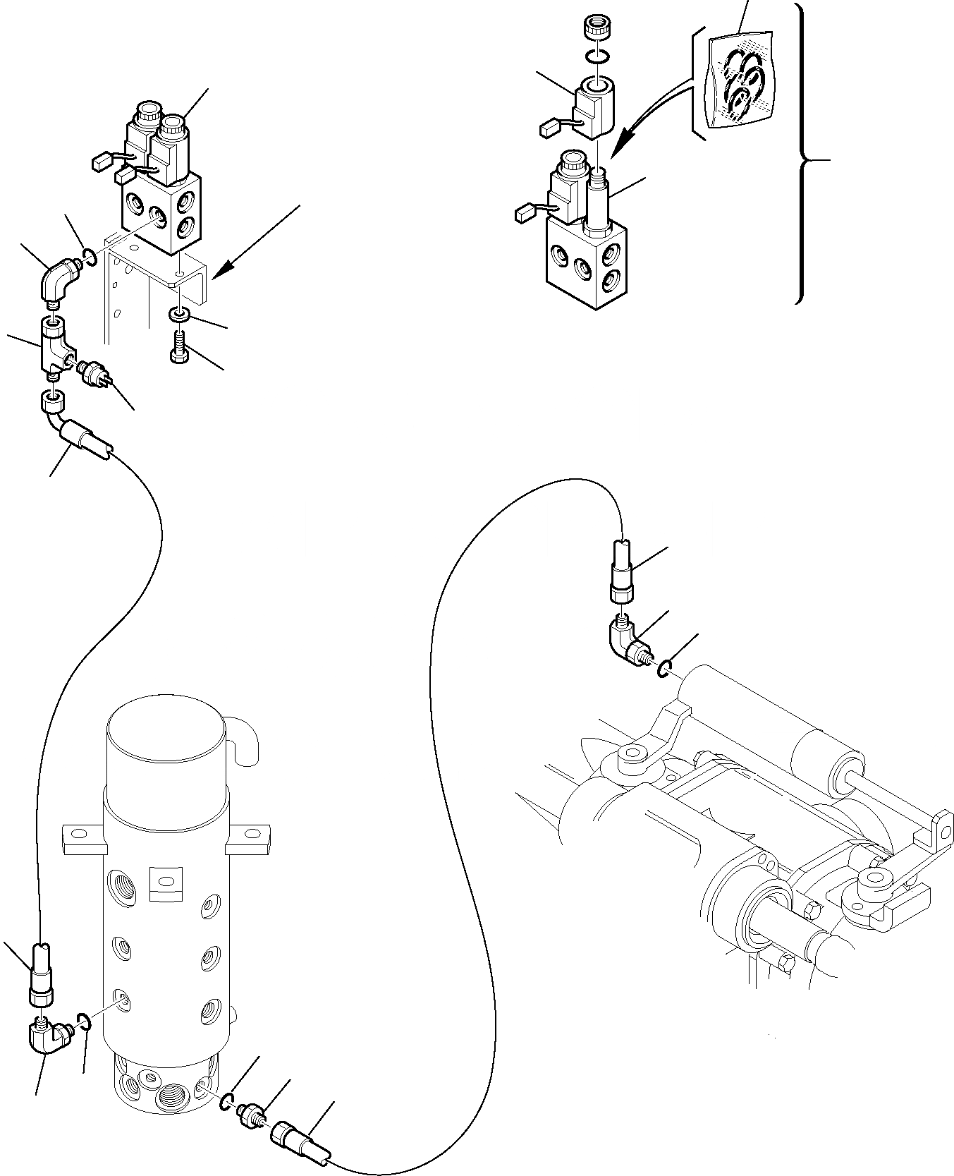 Схема запчастей Komatsu PW110R-1 - ГИДРОЛИНИЯ (СТОЯНОЧНЫЙ ТОРМОЗ ЛИНИЯ) ХОДОВАЯ