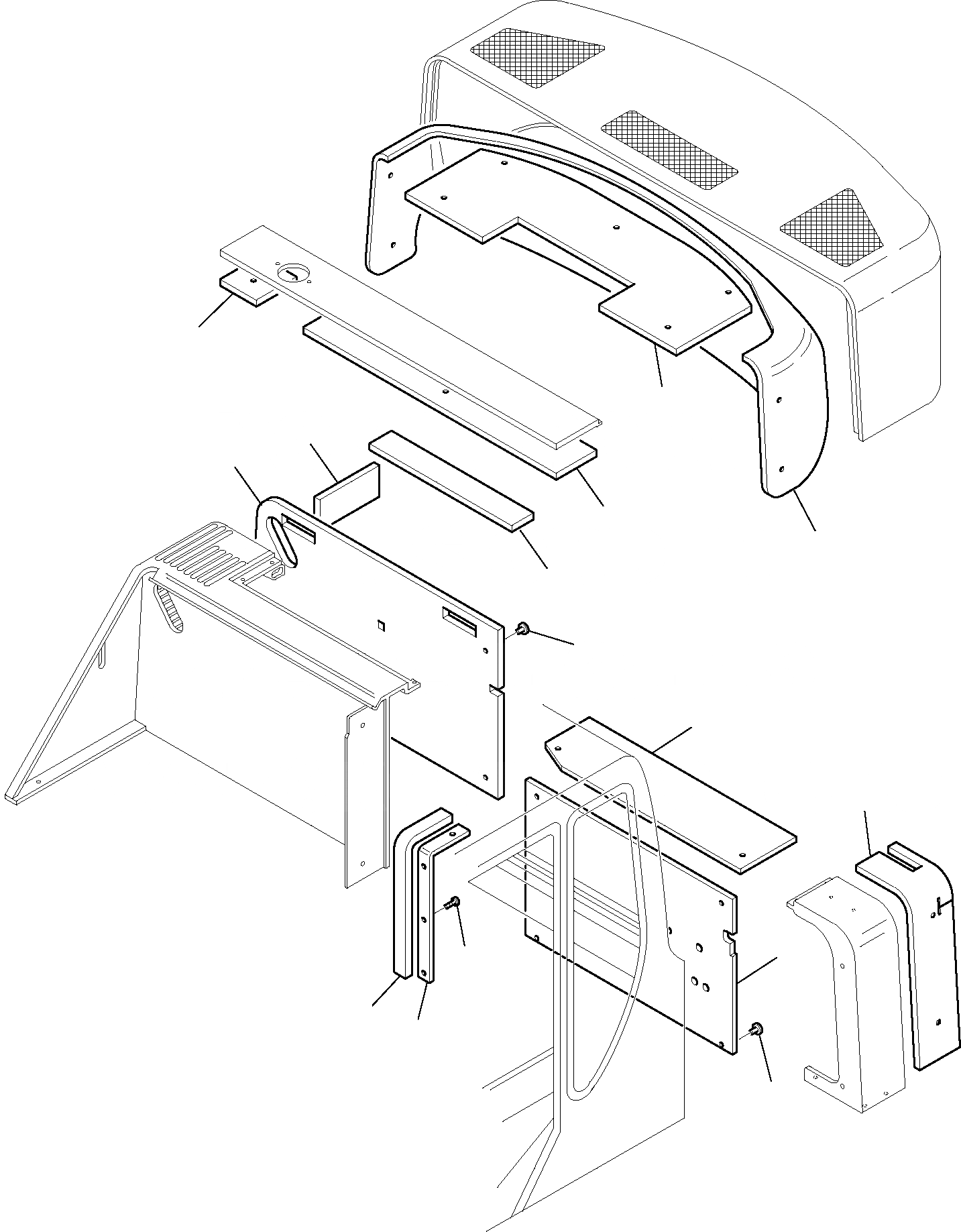 Схема запчастей Komatsu PW110R-1 - SOUND-ЗАЩИТАING ЧАСТИ КОРПУСА И КАБИНА