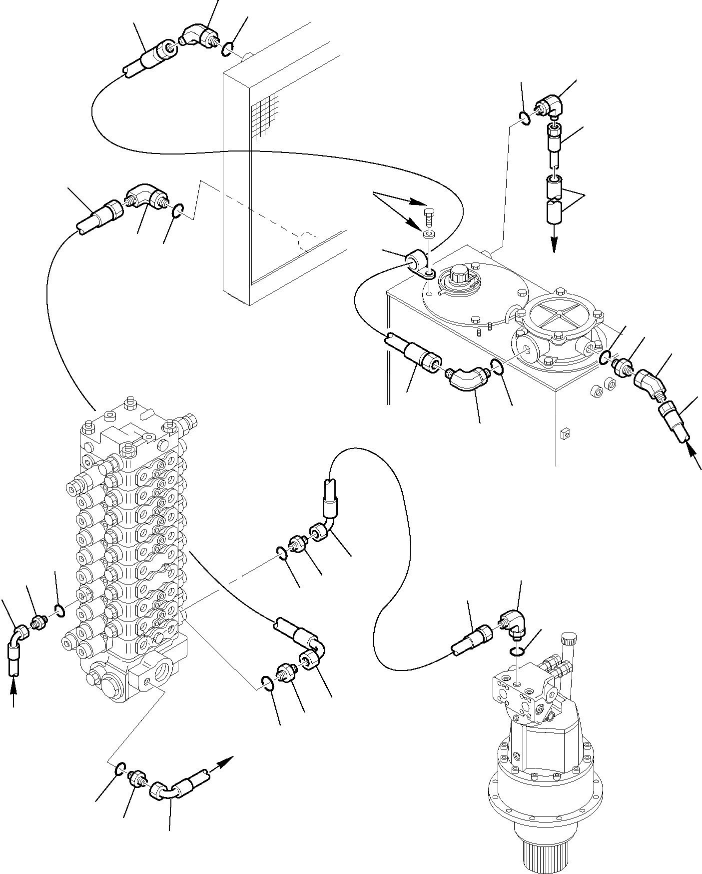 Схема запчастей Komatsu PW110R-1 - ГИДРОЛИНИЯ (МАСЛООХЛАДИТЕЛЬ И ВОЗВРАТ. ЛИНИЯ) УПРАВЛ-Е РАБОЧИМ ОБОРУДОВАНИЕМ