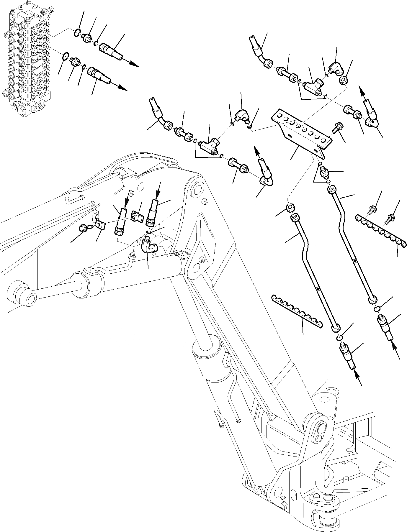 Схема запчастей Komatsu PW110R-1 - ГИДРОЛИНИЯ (ЛИНИЯ ЦИЛИНДРА 2-Й СТРЕЛЫ) УПРАВЛ-Е РАБОЧИМ ОБОРУДОВАНИЕМ