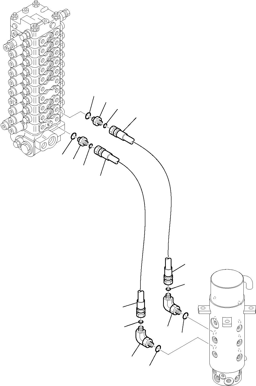 Схема запчастей Komatsu PW110R-1 - ГИДРОЛИНИЯ ОТВАЛ УПРАВЛ-Е РАБОЧИМ ОБОРУДОВАНИЕМ