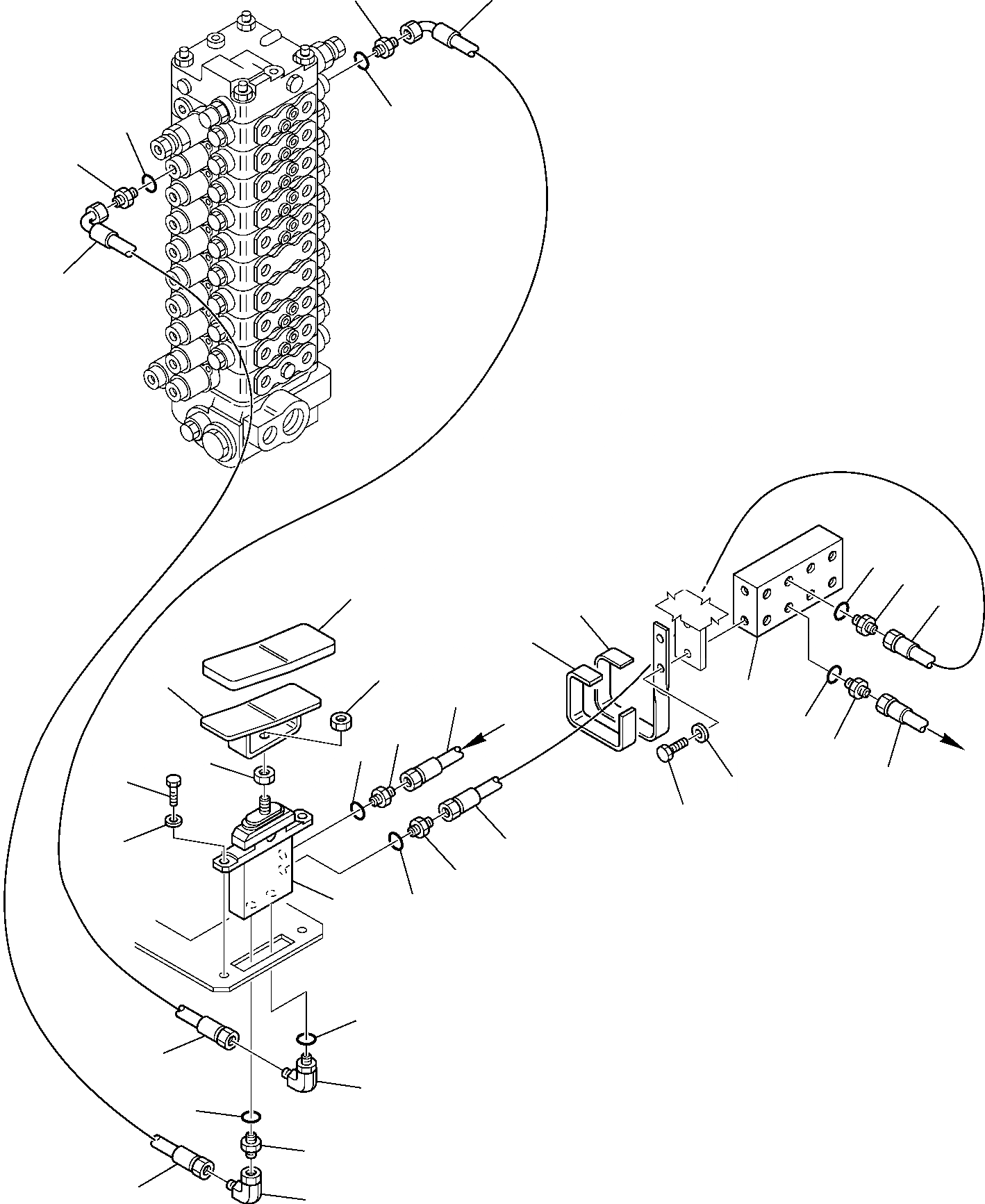Схема запчастей Komatsu PW110R-1 - ГИДРОЛИНИЯ (2-Я СТРЕЛА КЛАПАН PPCЛИНИЯ) СИСТЕМА УПРАВЛЕНИЯ И ОСНОВНАЯ РАМА