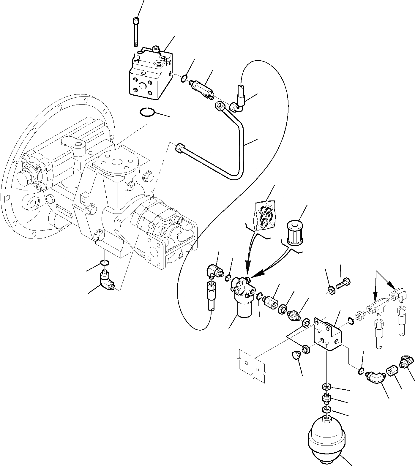 Схема запчастей Komatsu PW110R-1 - ГИДРОЛИНИЯ (PPC ТРУБЫ) (/) УПРАВЛ-Е РАБОЧИМ ОБОРУДОВАНИЕМ