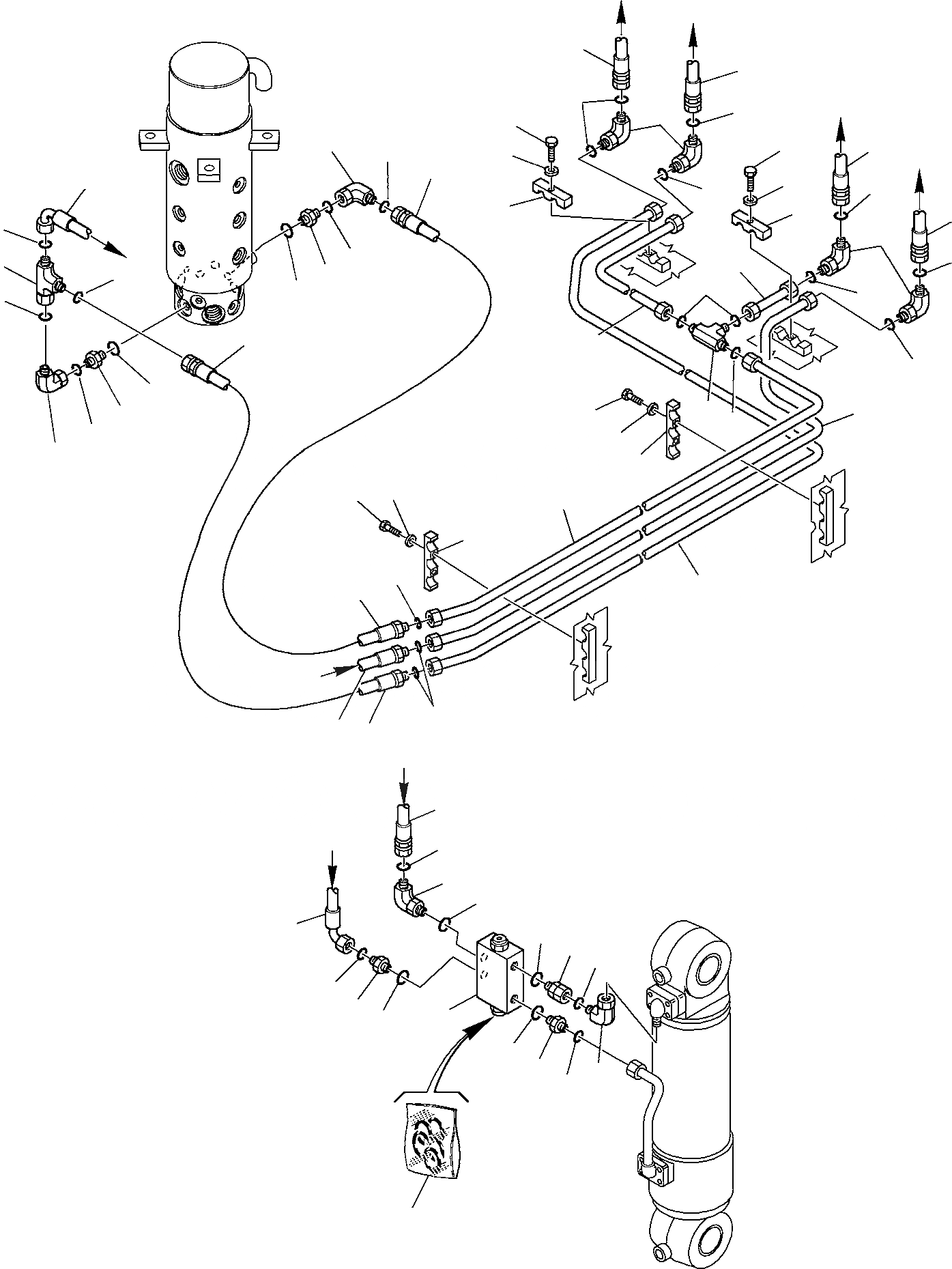 Схема запчастей Komatsu PW110R-1 - ГИДРОЛИНИЯ ЗАДН. ОТВАЛ УПРАВЛ-Е РАБОЧИМ ОБОРУДОВАНИЕМ