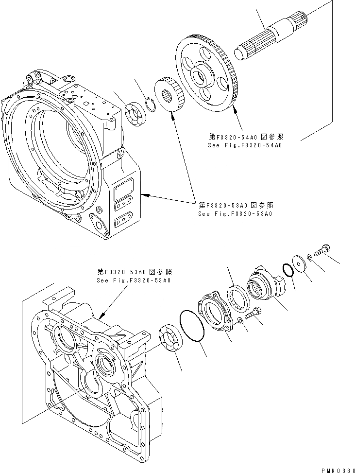 Схема запчастей Komatsu PW128UU-1 - ТРАНСМИССИЯ (ВЫХОД) ТРАНСМИССИЯ И КОМПОНЕНТЫ