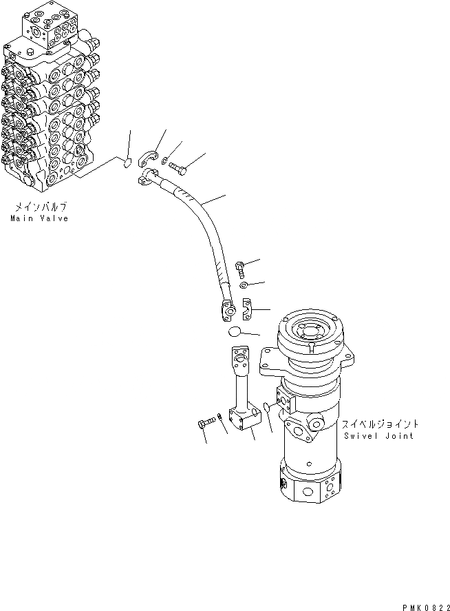 Схема запчастей Komatsu PW128UU-1 - ЛИНИЯ ПОДАЧИ (ВЕРХН.)(№-) ГИДРАВЛИКА