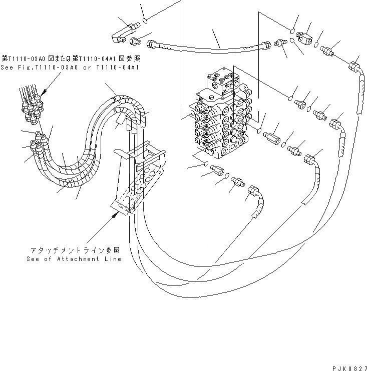 Схема запчастей Komatsu PW128UU-1 - РУКОЯТЬ И ЛИНИЯ КОВША ГИДРАВЛИКА