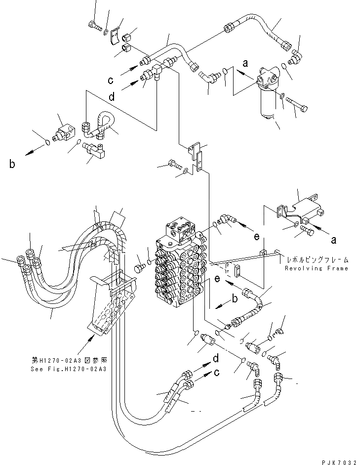 Схема запчастей Komatsu PW128UU-1 - НАВЕСНОЕ ОБОРУД-Е (ТРУБЫ И ФИЛЬТР.) (-ACTUATER НАВЕСН. ОБОРУД)   (ДЛЯ 2-СЕКЦИОНН. СТРЕЛЫ)(№-) ГИДРАВЛИКА