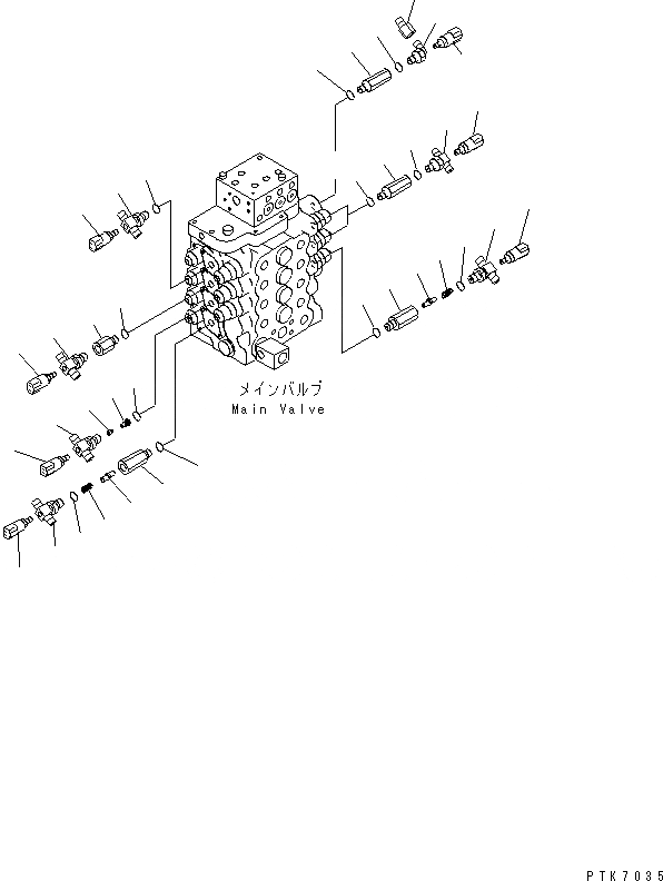 Схема запчастей Komatsu PW128UU-1 - P.P.C. ОСНОВН. ЛИНИЯ (ВЕРХН.) (ДЛЯ MONO СТРЕЛА) (/)(№-) ГИДРАВЛИКА