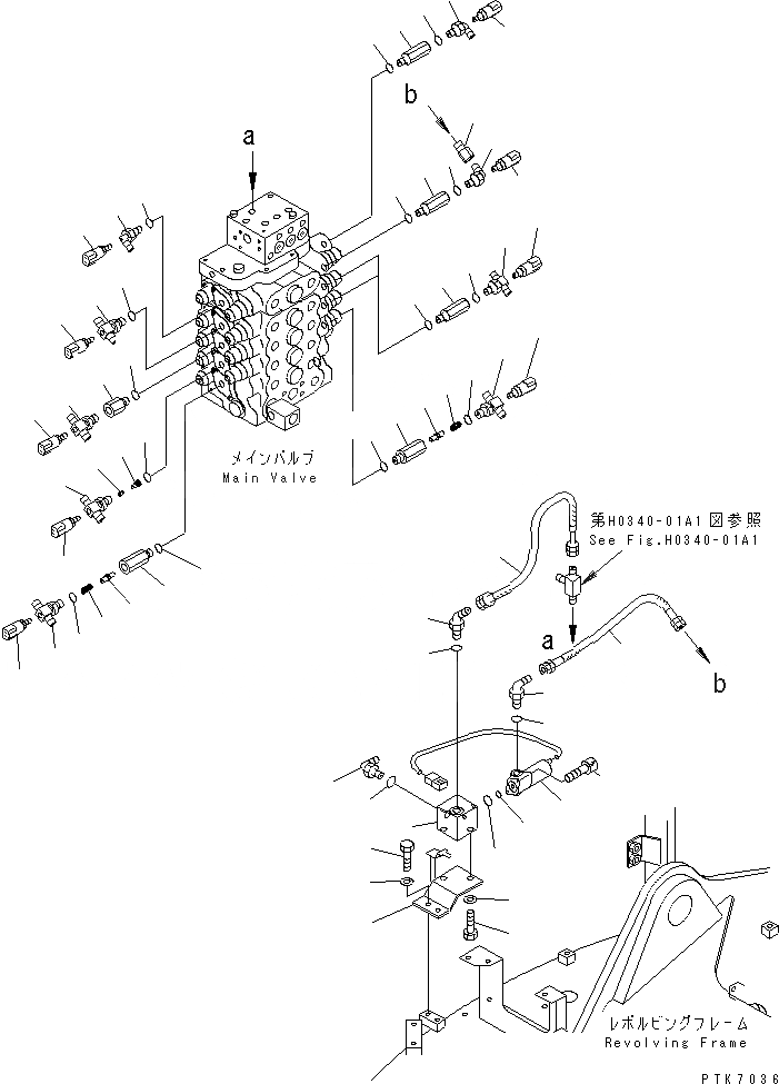 Схема запчастей Komatsu PW128UU-1 - P.P.C. ОСНОВН. ЛИНИЯ (ВЕРХН.) (ДЛЯ 2-СЕКЦИОНН. СТРЕЛЫ) (/)(№-) ГИДРАВЛИКА