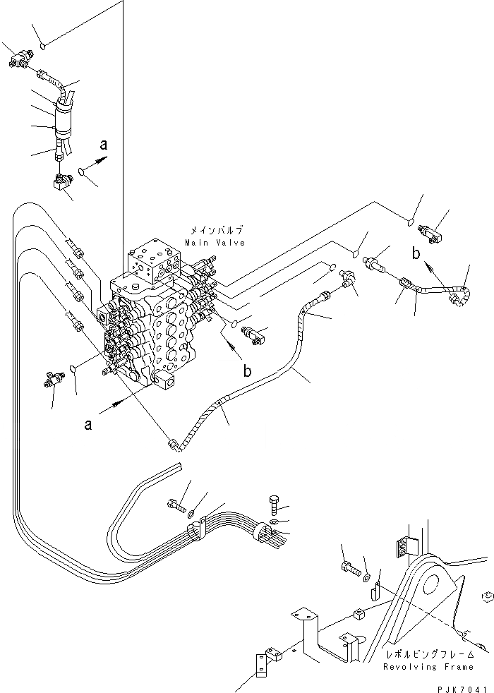 Схема запчастей Komatsu PW128UU-1 - P.P.C. ОСНОВН. ЛИНИЯ (ВЕРХН.) (-ACTUATER НАВЕСН. ОБОРУД)         (ДЛЯ MONO СТРЕЛА) (/)(№-) ГИДРАВЛИКА
