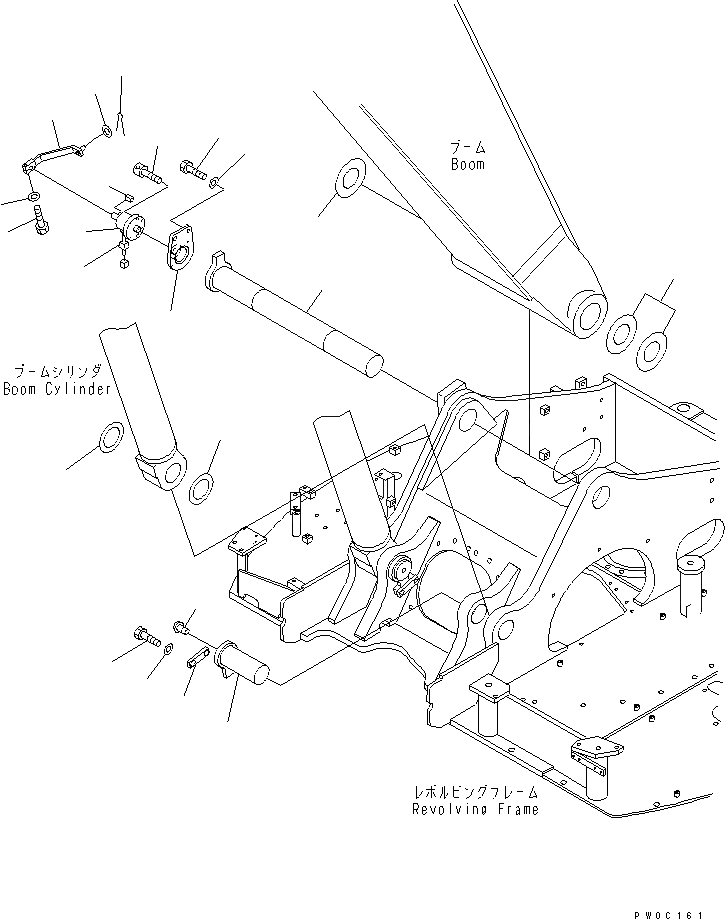 Схема запчастей Komatsu PW128UU-1 - ПАЛЕЦ СТРЕЛЫ(ДЛЯ OFFSET СТРЕЛА)(№-) ОСНОВНАЯ РАМА И ЕЕ ЧАСТИ
