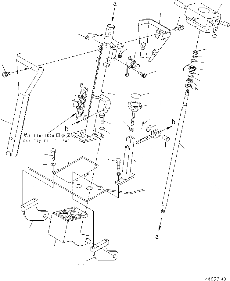 Схема запчастей Komatsu PW128UU-1 - ОСНОВН. КОНСТРУКЦИЯ (РУЛЕВ. УПРАВЛЕНИЕ COLUME) (НАКЛОН. РУКОЯТЬ)(№-) КАБИНА ОПЕРАТОРА И СИСТЕМА УПРАВЛЕНИЯ