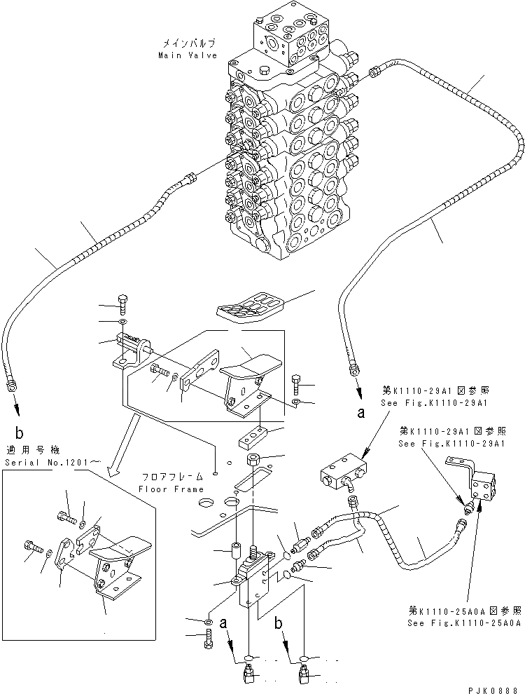 Схема запчастей Komatsu PW128UU-1 - ОСНОВН. КОНСТРУКЦИЯ (-ПЕДАЛЬ) КАБИНА ОПЕРАТОРА И СИСТЕМА УПРАВЛЕНИЯ