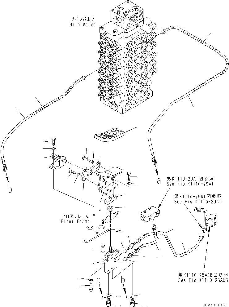 Схема запчастей Komatsu PW128UU-1 - ОСНОВН. КОНСТРУКЦИЯ (-ПЕДАЛЬ) (ДЛЯ OFFSET СТРЕЛА)(№-) КАБИНА ОПЕРАТОРА И СИСТЕМА УПРАВЛЕНИЯ