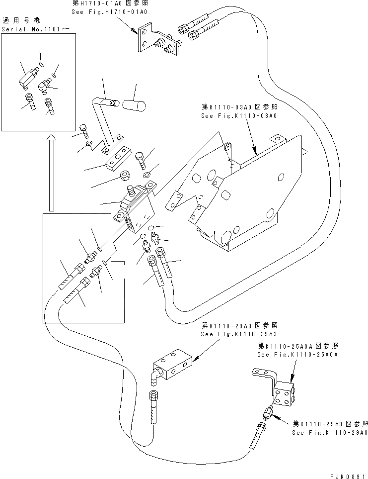 Схема запчастей Komatsu PW128UU-1 - ОСНОВН. КОНСТРУКЦИЯ (ОТВАЛ ИЛИ ОПОРА УПРАВЛ-Е) КАБИНА ОПЕРАТОРА И СИСТЕМА УПРАВЛЕНИЯ