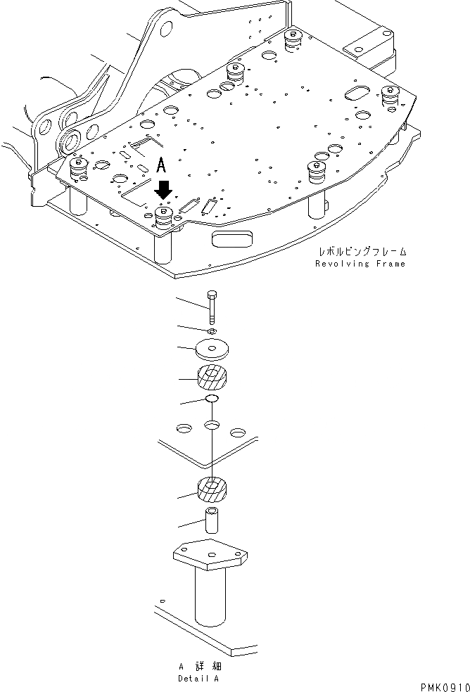 Схема запчастей Komatsu PW128UU-1 - КРЕПЛЕНИЕ ОСН. КОНСТРУКЦИИ КАБИНА ОПЕРАТОРА И СИСТЕМА УПРАВЛЕНИЯ