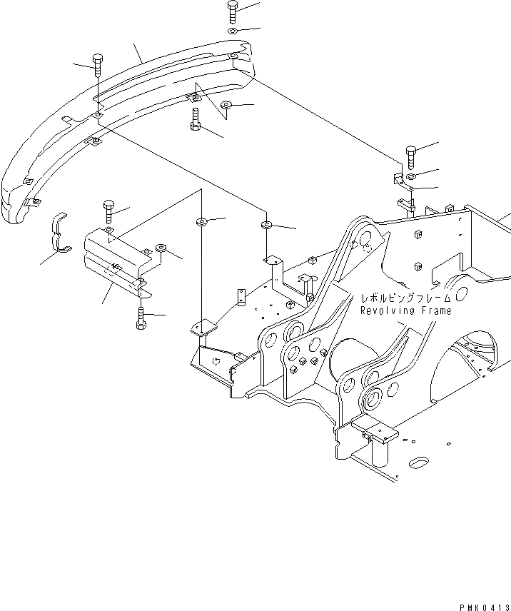 Схема запчастей Komatsu PW128UU-1 - ПРАВ. COVER ЧАСТИ КОРПУСА