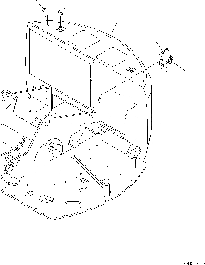 Схема запчастей Komatsu PW128UU-1 - ПРОТИВОВЕС (ДЛЯ OFFSET СТРЕЛА)(№-) ЧАСТИ КОРПУСА
