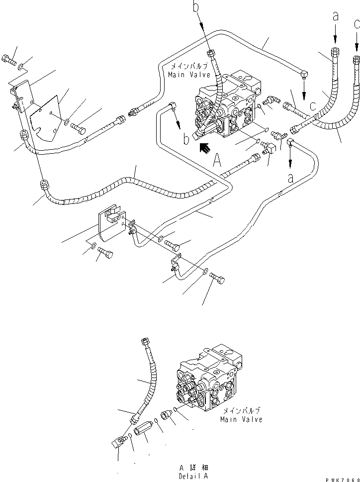 Схема запчастей Komatsu PW128UU-1 - ЛИНИЯ ХОДА (ПЕРЕДН. МОТОР ЛИНИЯ¤ ВНУТР.) НИЖНЯЯ ГИДРОЛИНИЯ И ЛИНИЯ ХОДА