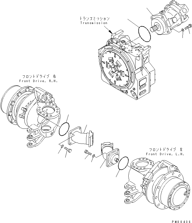 Схема запчастей Komatsu PW128UU-1 - МОТОР ХОДА НИЖНЯЯ ГИДРОЛИНИЯ И ЛИНИЯ ХОДА