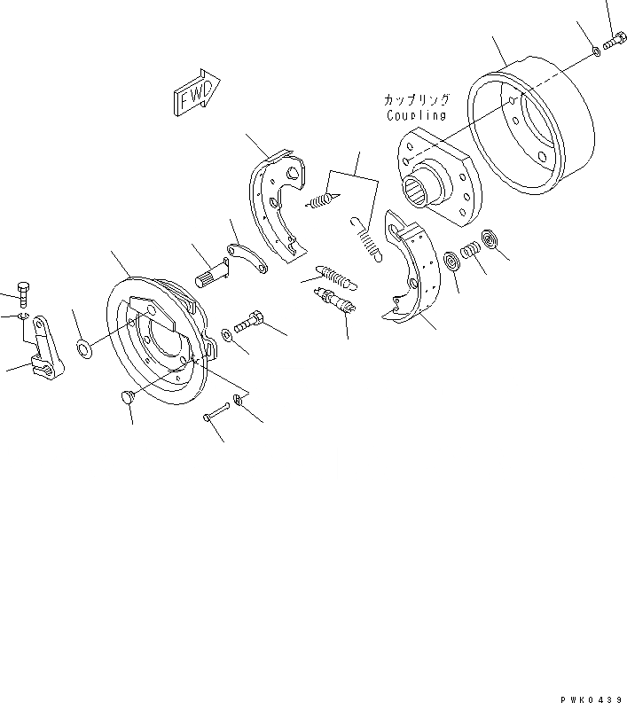 Схема запчастей Komatsu PW128UU-1 - ЗАДН. МОСТ (СТОЯНОЧНЫЙ ТОРМОЗ) НИЖНЯЯ ГИДРОЛИНИЯ И ЛИНИЯ ХОДА