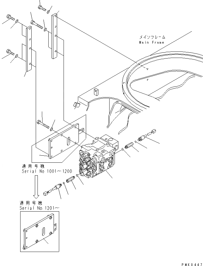 Схема запчастей Komatsu PW128UU-1 - ОСНОВН. КЛАПАН¤ НИЖН. (КРЕПЛЕНИЕ) (ХОД КЛАПАН) НИЖНЯЯ ГИДРОЛИНИЯ И ЛИНИЯ ХОДА