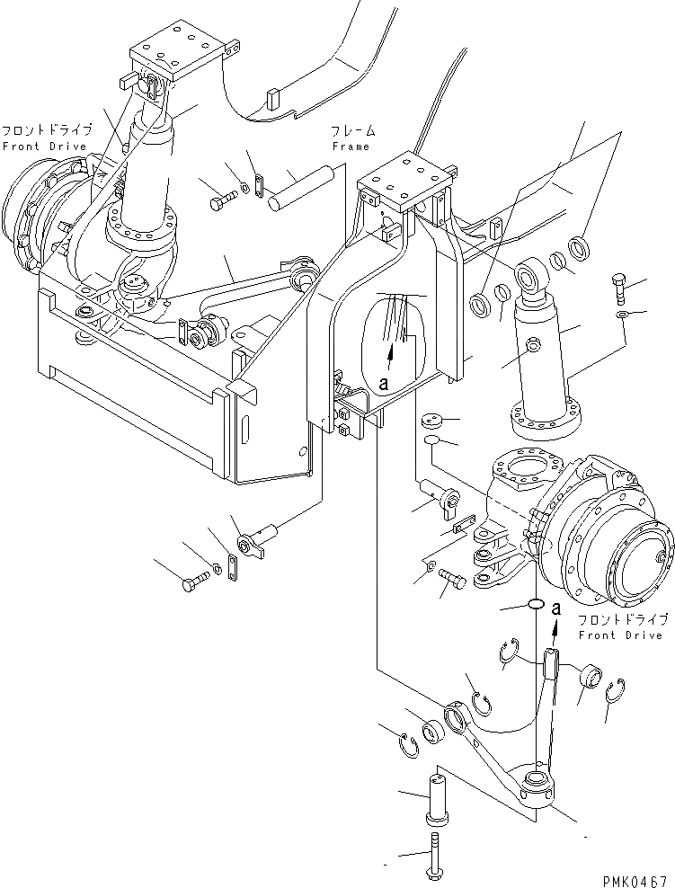 Схема запчастей Komatsu PW128UU-1 - ПЕРЕДН. ПОДВЕСКА (ЦИЛИНДР И СОЕДИНИТЕЛЬН. ЗВЕНО) ПОДВЕСКА¤КОЛЕСА И КОМПОНЕНТЫ