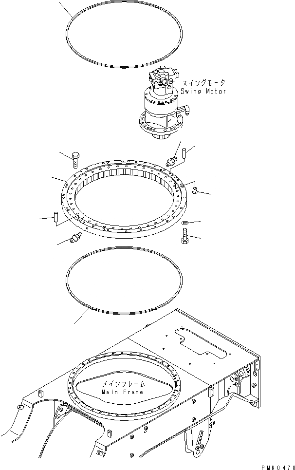 Схема запчастей Komatsu PW128UU-1 - ПОВОРОТН. КРУГ ПОДВЕСКА¤КОЛЕСА И КОМПОНЕНТЫ
