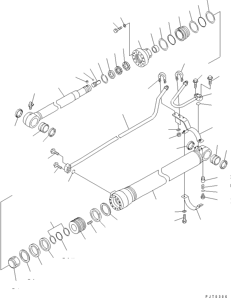Схема запчастей Komatsu PW128UU-1 - ЦИЛИНДР РУКОЯТИ(ВНУТР. ЧАСТИ) (ДЛЯ 2 ЧАСТИ СТРЕЛА)(№-) ОСНОВН. КОМПОНЕНТЫ И РЕМКОМПЛЕКТЫ