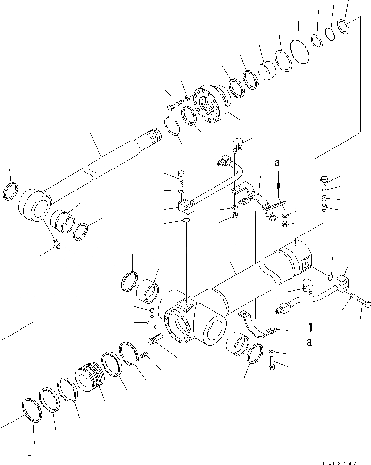 Схема запчастей Komatsu PW128UU-1 - ЦИЛИНДР РУКОЯТИ(ВНУТР. ЧАСТИ) (ДЛЯ OFFSET СТРЕЛА)(№-) ОСНОВН. КОМПОНЕНТЫ И РЕМКОМПЛЕКТЫ